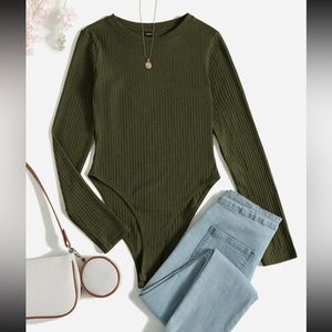 Ribbed knit body suit